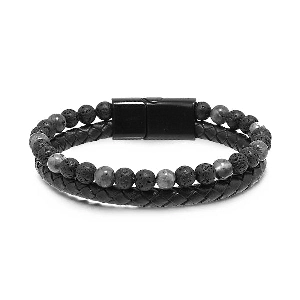 【Official Brand store】Natural Agate Stone Leather Beaded Bracelet（Limited time discount 🔥 last day）